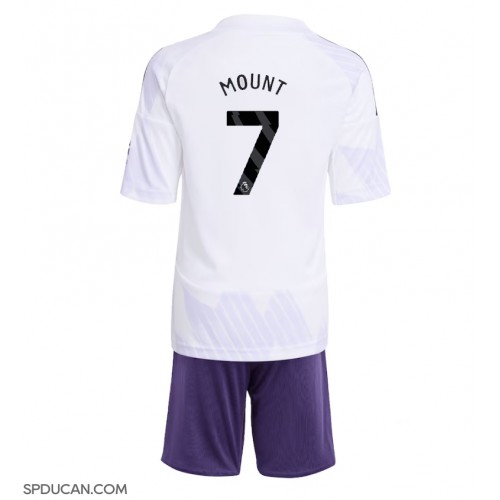 Dječji Nogometni Dres Manchester United Mason Mount #7 Gostujuci 2025-26 Kratak Rukav (+ Kratke hlače)